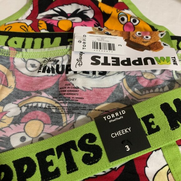 Torrid Cheeky Panties Underwear The Muppets Christmas Kermit Plus Size 3 22 24 - Picture 4 of 4